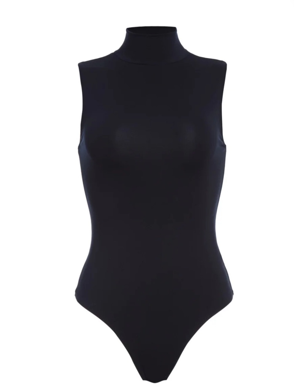 The Park Joyce Bodysuit Sleeveless Mock Neck Black L